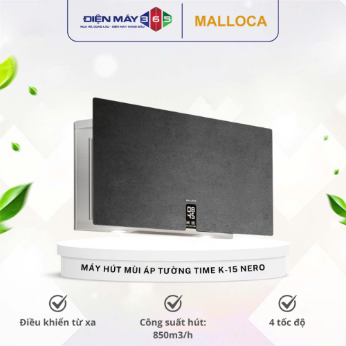 Máy hút khói khử mùi áp tường MALLOCA TIME K-15 NERO