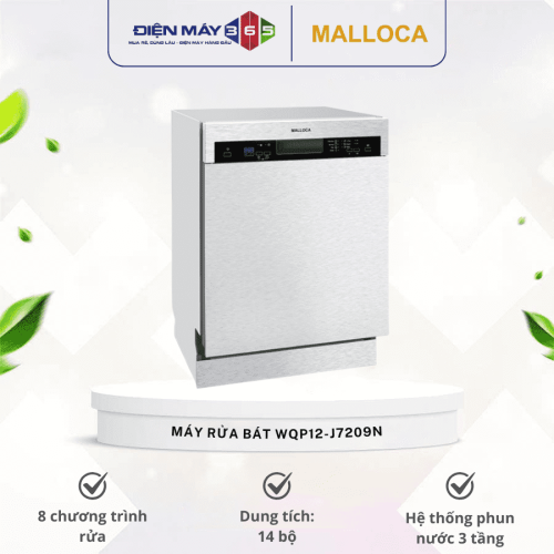 Máy rửa bát Malloca WQP12-J7209N