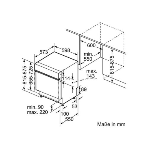 Kích thước của Máy rửa bát Bosch SMI8YCS03E