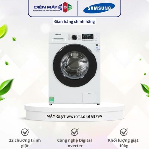 Máy Giặt Samsung Inverter 10 Kg WW10TA046AE/SV cửa trước