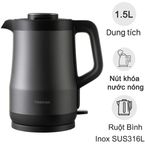 Bình đun siêu tốc chống tràn Toshiba KT-15DRTVN(H) 1.5 Lít