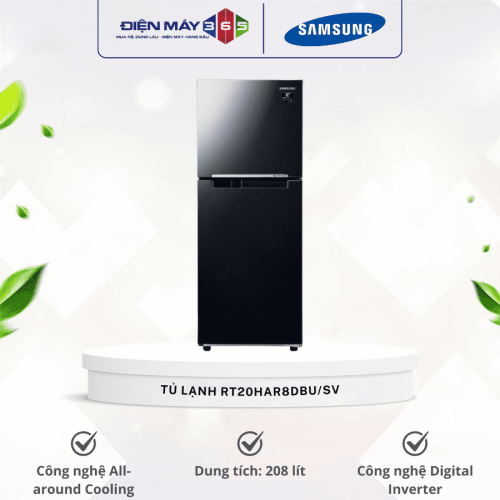 Tủ Lạnh 2 cánh Inverter 208 Lít Samsung RT20HAR8DBU/SV