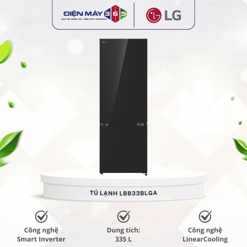 Tủ Lạnh 2 cánh Inverter 335 Lít  LG LBB33BLGA
