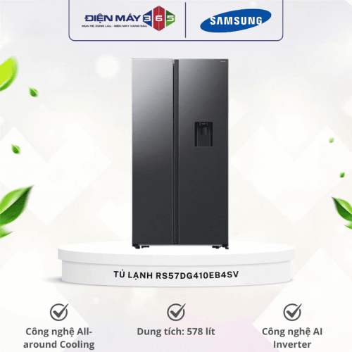 Tủ Lạnh 2 cánh side by side Inverter 578 Lít Samsung RS57DG410EB4SV