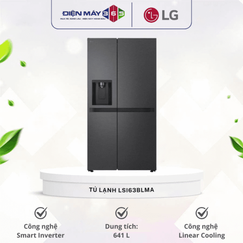 Tủ Lạnh 2 cánh side by side Inverter 641 Lít LG LSI63BLMA