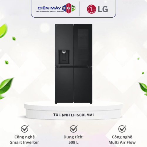Tủ Lạnh 4 cánh Multi Door Inverter 508 Lít LG LFI50BLMAI