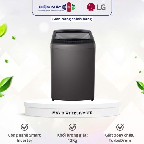 Máy Giặt LG Inverter 12 Kg T2512VBTB cửa trên