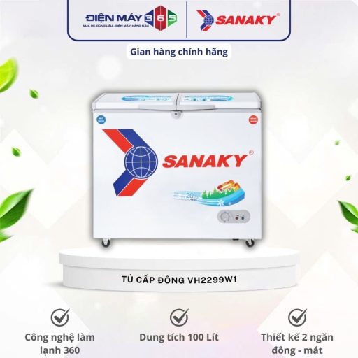 Tủ đông Sanaky VH2299W1 220 lít 8 VH2299W1