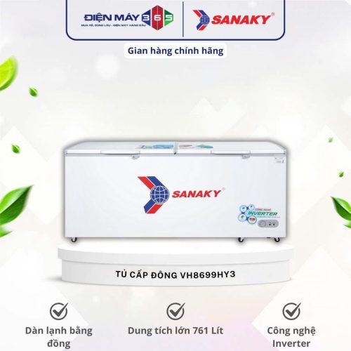 Tủ đông Sanaky Inverter 761 lít VH8699HY3
