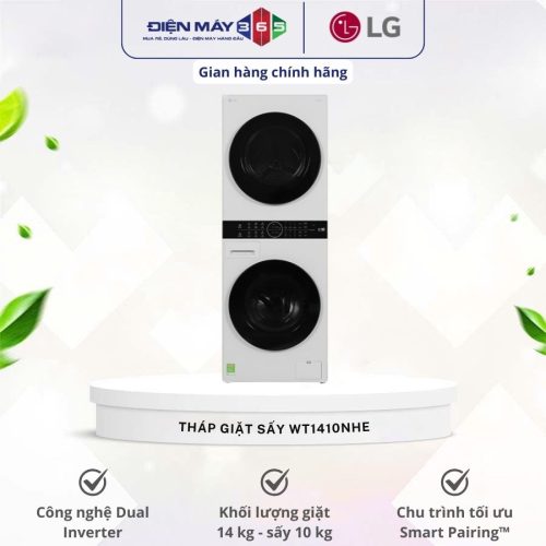 Tháp giặt sấy LG giặt 14kg - sấy 10kg WT1410NHE ABBPEVN