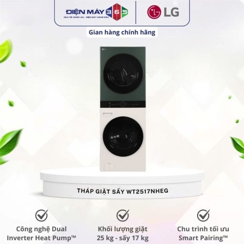 Tháp giặt sấy LG giặt 25kg - sấy 17kg WT2517NHEG ABGPEVN