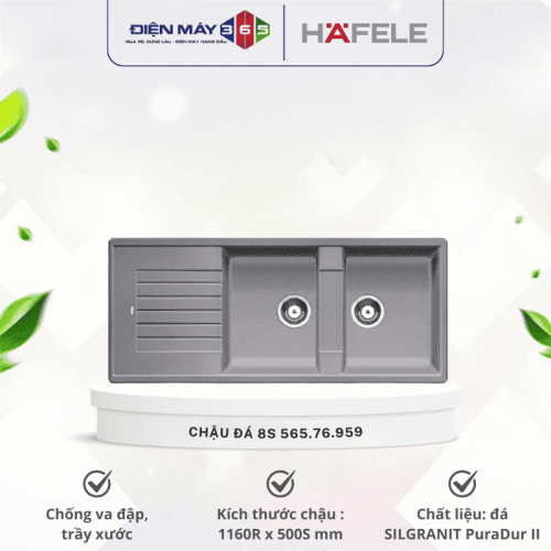 Chậu đá Hafele BLANCOZIA màu xám 8S 565.76.959